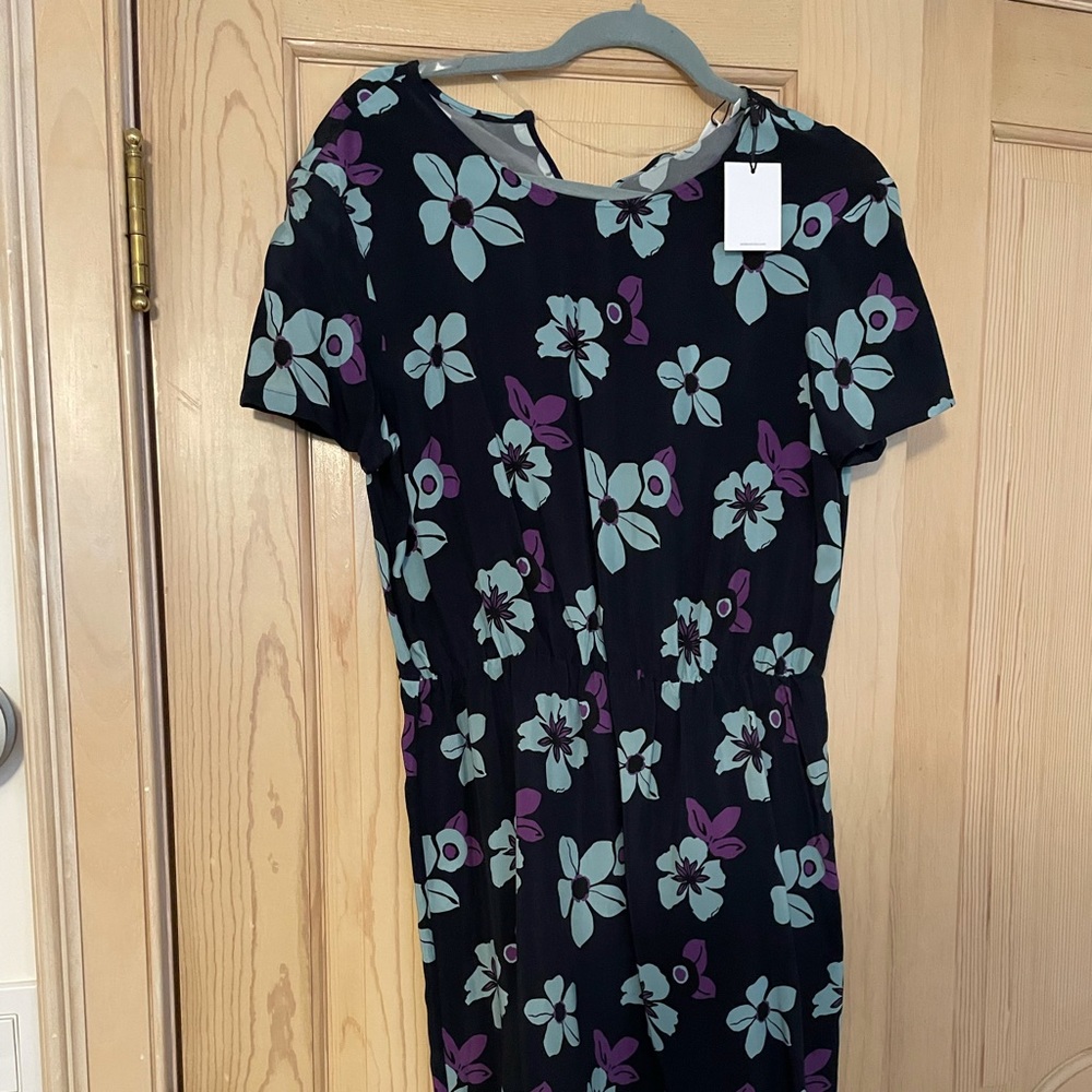 Women floral blue purple dress 4 6